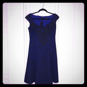 Cobalt and black Tadashi Shoji dress